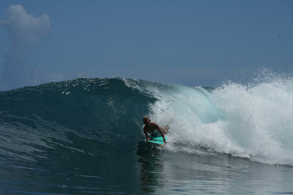 Reef break peeling at Lakey Peak, Dompu